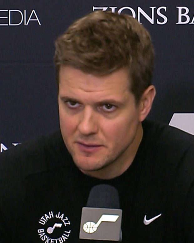 Utah Jazz head coach Will Hardy after being blown out by Dallas Mavericks